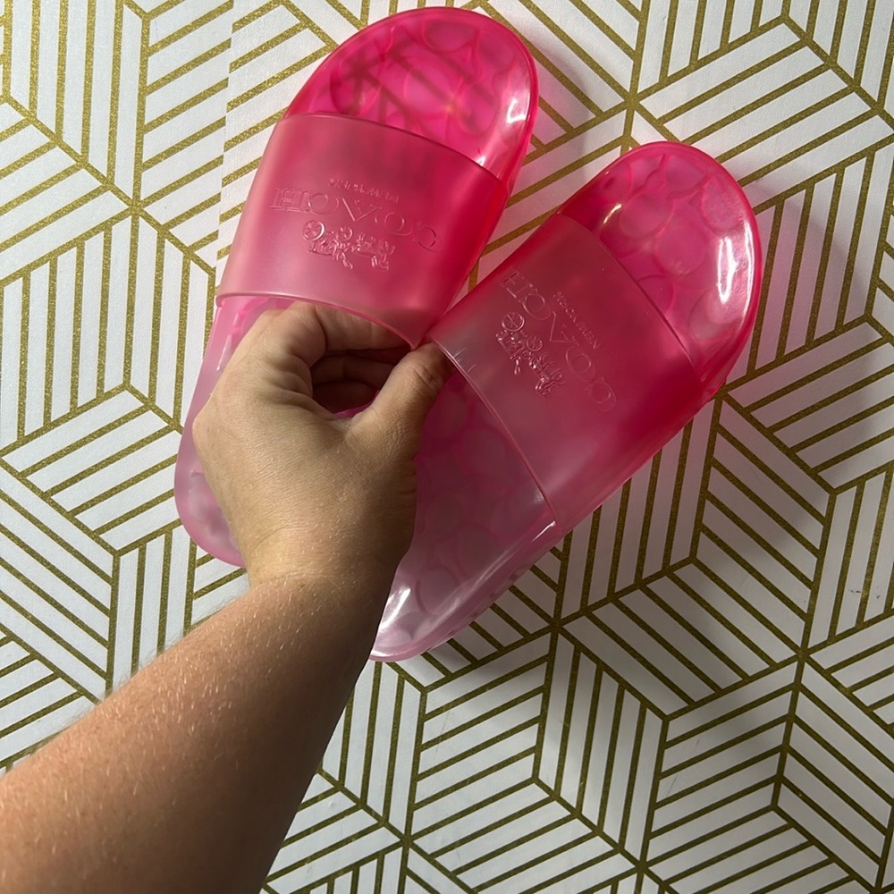 Coach Pink Slide Sandals